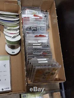 Stampin Up LOT HUGE LOT Stamp Sets Flower Butterfly Cardstock Punches Ribbons +