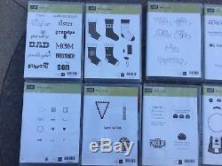 Stampin Up! LOT of 15 ADORABLE Sets! Guitar Sewing Owls Birdcage Mom Dad Words