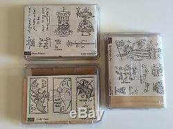Stampin' Up! LOT of 27 Wood Stamp Sets/206 Stamps NEW with Accessories