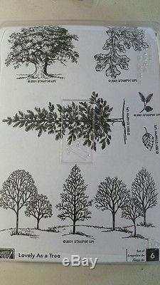 Stampin Up LOVELY AS A TREE (used) Wood WithDIES BY DAVE newMounted Stamp Set