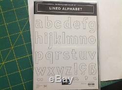 Stampin Up Lined Alphabet Stamp Set & Layering Alphabet Edgelit Dies