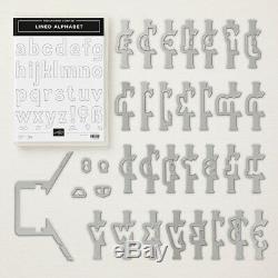 Stampin Up Lined Alphabet Stamp Set of 34 with Layering Alphabet Edgelits Dies
