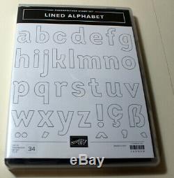 Stampin Up Lined Alphabet set & Matching Layering Alphabet Edgelits Dies Bundle