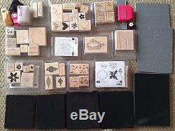 Stampin Up Lot, 12 Rubber Stamp Sets, 5 Sizzix Dies, 3 Embossing Plates, Punch