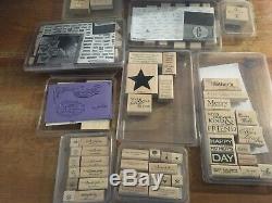 Stampin Up Lot 20 Wood Mounted Sets Words Sentiments Phrases All Occasion 257