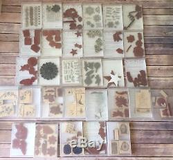 Stampin Up! Lot 28 Stamp Sets 200+ Stamps- Holidays, Retired Sets, Phrases, More