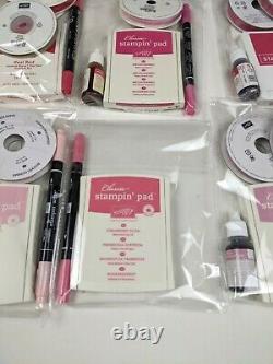 Stampin Up Lot Of 10 Ink Pads, Markers Re-inkers matching set some ribbon G