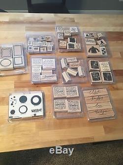 Stampin Up! Lot Of 10 Stamp Sets 63 Stamps In All