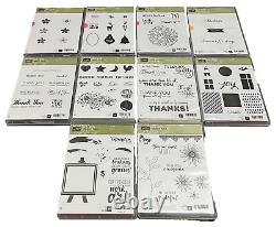 Stampin' Up! Lot Of 10 Stamp Sets Christmas Friends Thank you Floral #3