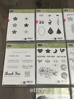 Stampin' Up! Lot Of 10 Stamp Sets Christmas Friends Thank you Floral #3