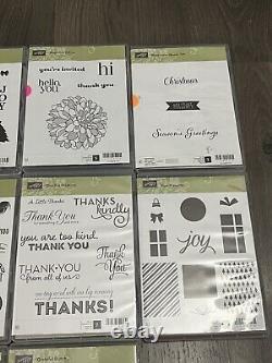 Stampin' Up! Lot Of 10 Stamp Sets Christmas Friends Thank you Floral #3