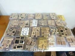 Stampin' Up! Lot Of 51 Sets 400+ Wood Mount Rubber Stamps Many Retired Vintage