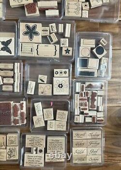 Stampin' Up! Lot Of 54 Sets 400 Wood Mount Rubber Stamps Many Retired Vintage
