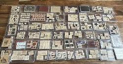 Stampin' Up! Lot Of 54 Sets 400 Wood Mount Rubber Stamps Many Retired Vintage