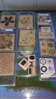 Stampin Up Lot Of 76 Wood Mounted Sets. Gently Used. Some New. 100's Of Stamps