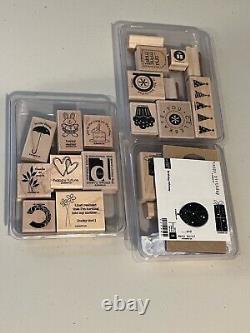 Stampin Up Lot Set of 33 Christmas Halloween Alphabets & More Huge Lot All New