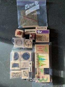 Stampin' Up! Lot Sets Mount Rubber Stamps Many Retired, Vintage, 1996-200s