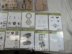Stampin' Up! Lot Stamp Sets Plus 14 Cases Most New ALL Nice