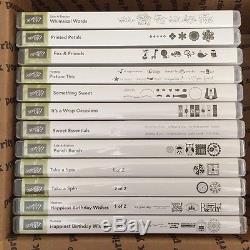 Stampin Up! Lot of 10 clear mount stamp sets with 4 clear mount blocks