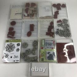 Stampin Up! Lot of 102 Stamps New Retired Mounted and Unmounted Stamp Sets