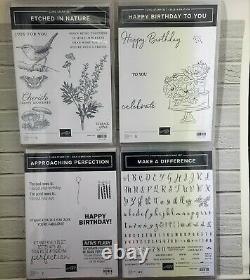 Stampin Up Lot of 12 Stamp Sets 2 with dies NEWLY RETIRED