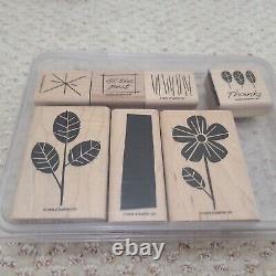 Stampin Up! Lot of 13 Sets (102 Stamps) Wooden Rubber Stamps Various NEW & USED