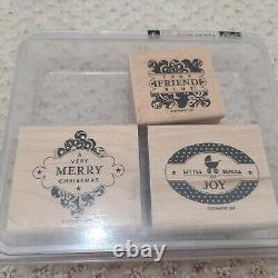 Stampin Up! Lot of 13 Sets (102 Stamps) Wooden Rubber Stamps Various NEW & USED