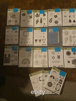 Stampin Up! Lot of 17 Stamp Sets Lot Of 65 Spring, Summer, Holidays, etc NEW