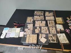 Stampin Up Lot of 17 Stamp Sets (some unused) + other stamps and supplies