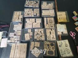 Stampin Up Lot of 17 Stamp Sets (some unused) + other stamps and supplies