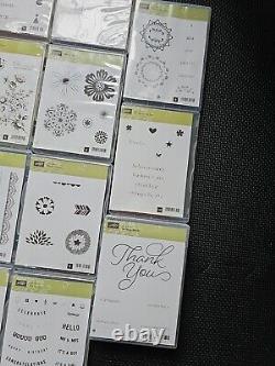 Stampin' Up Lot of 19 Sets of Cling Stamps Photopolymer & Rubber in Cases