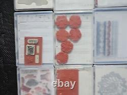 Stampin' Up Lot of 19 Sets of Cling Stamps Photopolymer & Rubber in Cases