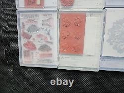 Stampin' Up Lot of 19 Sets of Cling Stamps Photopolymer & Rubber in Cases