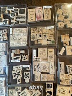 Stampin Up Lot of 19 stamp sets, 2 rubber wheel handles, 8 wheels & 16 singles
