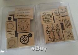 Stampin Up Lot of 20 Rubber Wood Stamp Sets- Mounted and Unmounted 200+ stamps