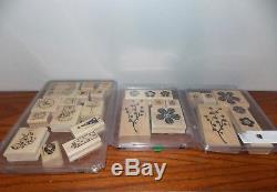 Stampin Up Lot of 20 Stamp Sets Wood Mounted Assorted Images & Sizes (#7) L1217