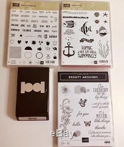 Stampin Up Lot of 21 Stamp Sets Photopolymer & Rubber New & Used plus Punches
