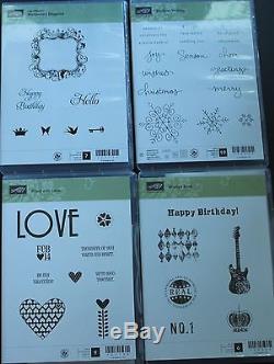 Stampin' Up! Lot of 24 Stamp Sets, 9 NewithUM 4 Punches Box 9