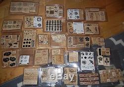 Stampin Up Lot of 27 SETS! Of Retired Stamps Sayings Beach Holidays Flower Dance