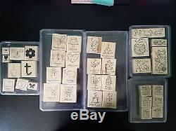 Stampin Up Lot of 273 stamps (23 sets)-Children/Baby/Holiday/Animals/Phrases
