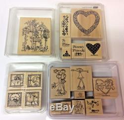 Stampin' Up! Lot of (28) Boxed Stamp Sets Wood Rubber Stamps Retired
