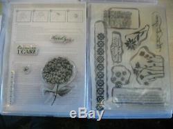 Stampin' Up! Lot of 34 Mount Stamp Sets Flowers Butterflies Thoughts Vintage