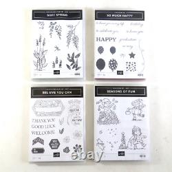 Stampin' Up Lot of 38 Poly & Rubber Cling Stamp Sets NEW