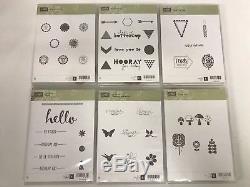 Stampin' Up! Lot of 39 Clear Mount Stamp Sets Birthday-Flower-Phases-Pedal Push