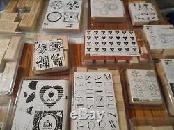 Stampin' Up Lot of 47 Wood Mounted Rubber Stamp Sets. 16 Sets Unmounted sets