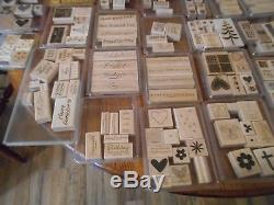 Stampin' Up Lot of 47 Wood Mounted Rubber Stamp Sets. 16 Sets Unmounted sets