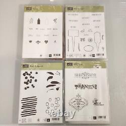 Stampin' Up Lot of 48 Poly & Rubber Cling Stamp Sets 4 Incomplete