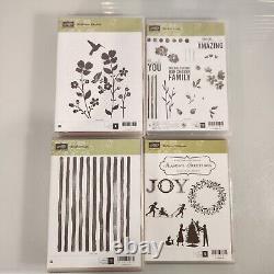 Stampin' Up Lot of 48 Poly & Rubber Cling Stamp Sets 4 Incomplete