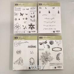 Stampin' Up Lot of 48 Poly & Rubber Cling Stamp Sets 4 Incomplete