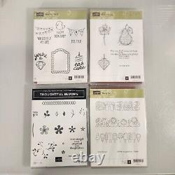 Stampin' Up Lot of 48 Poly & Rubber Cling Stamp Sets 4 Incomplete